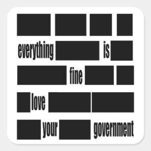 Adesivo Quadrado Mensagem do governo de Censorsed