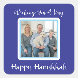 Adesivo Quadrado mensagem FELIZ HANUKKAH FOTO