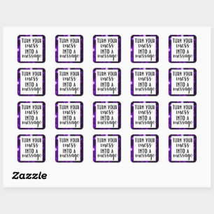 Adesivo Quadrado Mensagem Inspirativa; Bokeh Roxo