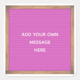 Adesivo Quadrado Mensagem Personalizada de Sinal de Letterboard Ros