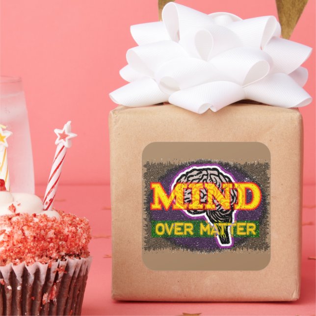 Adesivo Quadrado Mente sobre assunto (Festa)