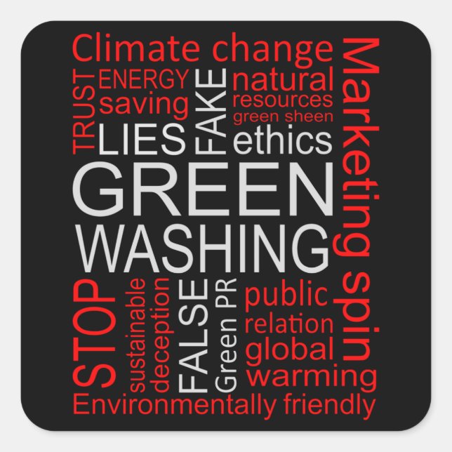 Adesivo Quadrado Mentira Falso de lavagem em Greenpeace (Frente)