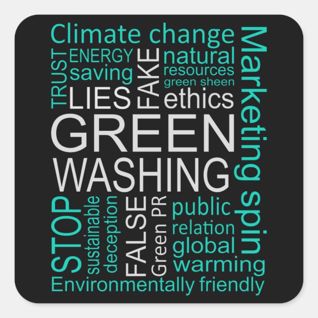 Adesivo Quadrado Mentira Falso de lavagem em Greenpeace (Frente)