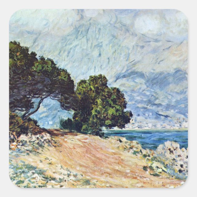 Adesivo Quadrado Menton Seen do Boné Martin por Claude Monet (Frente)