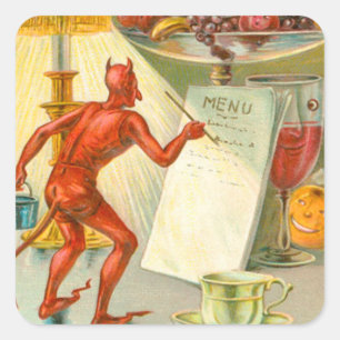 Adesivo Quadrado Menu da Lâmpada do Fruto Demônio Diabo