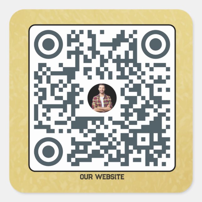 Adesivo Quadrado Menu sem contato Vinheta de código QR - Personaliz (Frente)