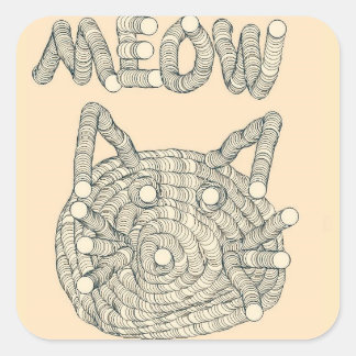 Adesivo Quadrado MEOW Cat