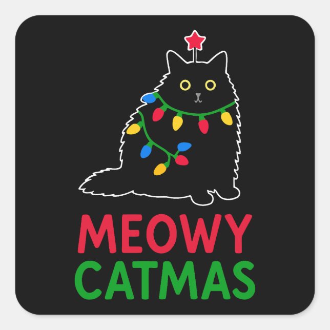 Adesivo Quadrado Meowy Catmas (Frente)