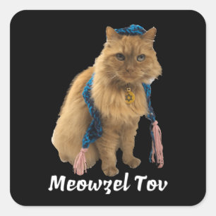 Adesivo Quadrado Meowzel Tov Mazel Tov Jewart