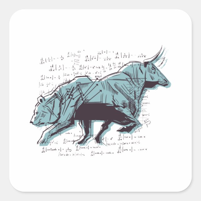 Adesivo Quadrado Mercado de ações (Frente)