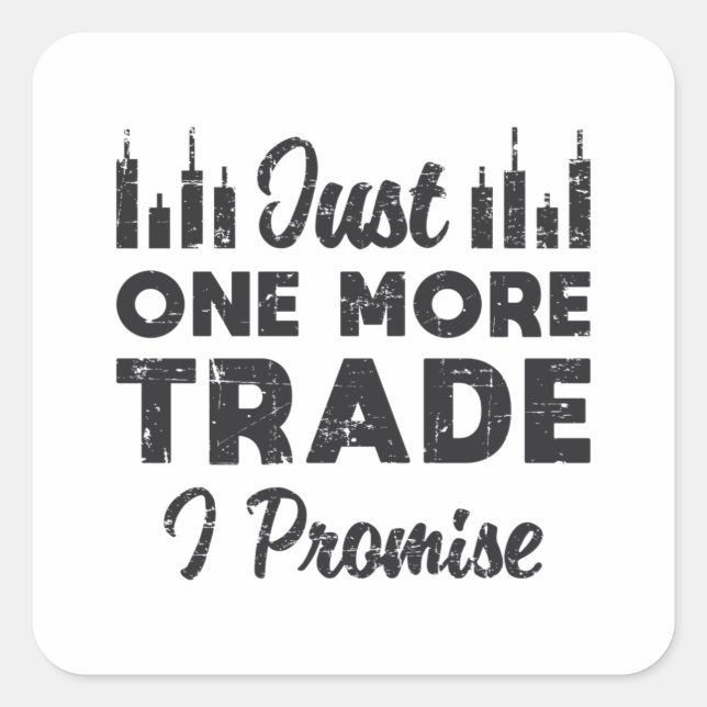 Adesivo Quadrado Mercado de ações Apenas Mais Um Comércio Eu Promet (Frente)