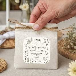 Adesivo Quadrado Mercado de agricultores russos Chás de fraldas com