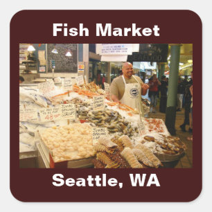 Adesivo Quadrado Mercado de peixes Seattle WA