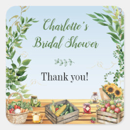 Adesivo Quadrado Mercado de Produtores, Choveu no Mercado Chá de Pa