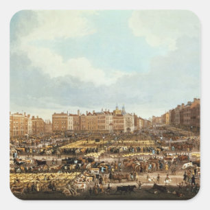 Adesivo Quadrado Mercado de Smithfield, gravado por R.G. Reeve