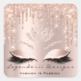 Adesivo Quadrado Mercedes Beauhes Lashes Lotus Bridal Rosa Glitter