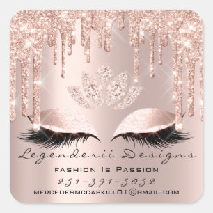 Adesivo Quadrado Mercedes Beauty Lashes Número de Correio do Obrig