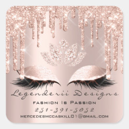 Adesivo Quadrado Mercedes Beauty Lashes Número de Correio do Obriga