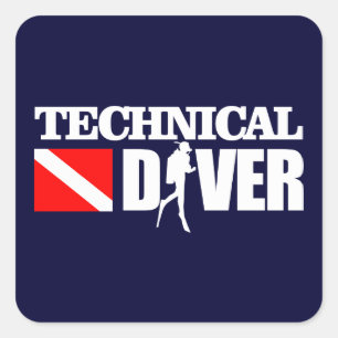 Adesivo Quadrado Mergulhador técnico 2