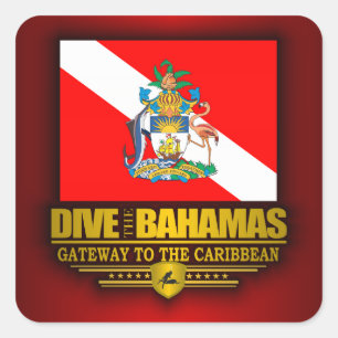 Adesivo Quadrado Mergulham os Bahamas 2