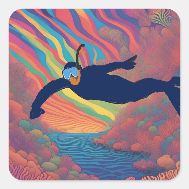 Adesivo Quadrado Mergulhão (Frente)