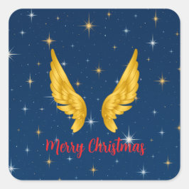 Adesivo Quadrado Merry Christmas Angel Wings