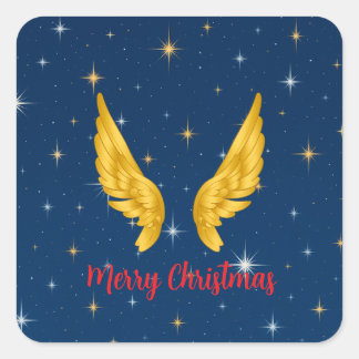 Adesivo Quadrado Merry Christmas Angel Wings