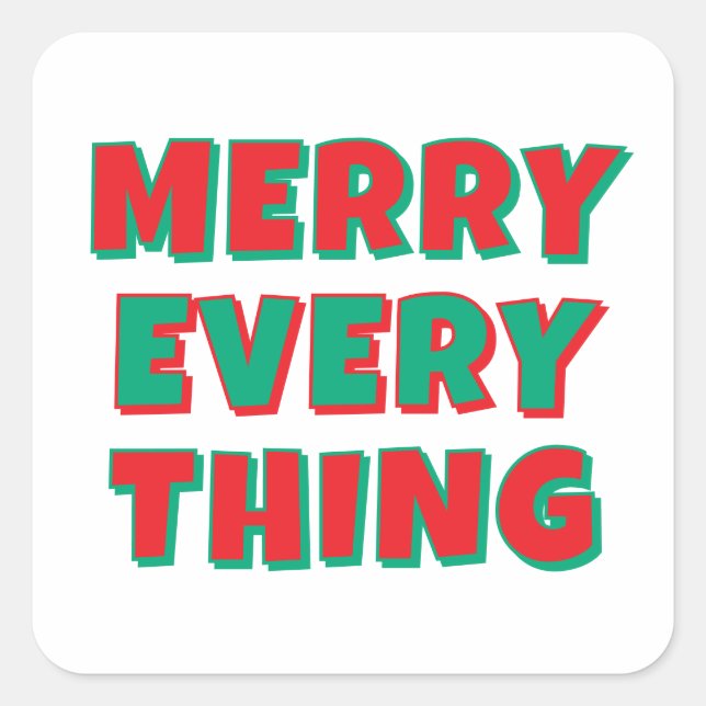 Adesivo Quadrado Merry Christmas Classical Unique Minimalist Plain (Frente)