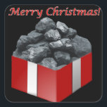 Adesivo Quadrado Merry Christmas Coal presente<br><div class="desc">Forjado por Lord_Grixis</div>