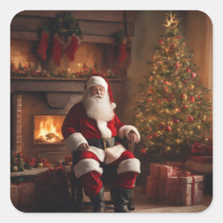 Adesivo Quadrado Merry Christmas Coaster – Festive Holiday