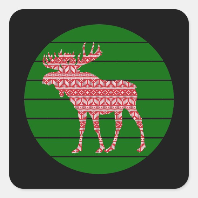 ADESIVO QUADRADO MERRY CHRISTMAS MOOSE DEER (Frente)