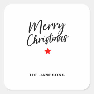 Adesivo Quadrado Merry Christmas Square Sticker