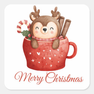Adesivo Quadrado MERRY CHRISTMAS Square Sticker