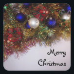 Adesivo Quadrado Merry Christmas Sticker<br><div class="desc">Merry Christmas Sticker</div>