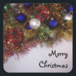 Adesivo Quadrado Merry Christmas Sticker<br><div class="desc">Merry Christmas Sticker</div>