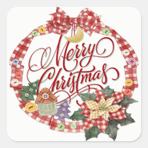 Adesivo Quadrado Merry Christmas Sticker