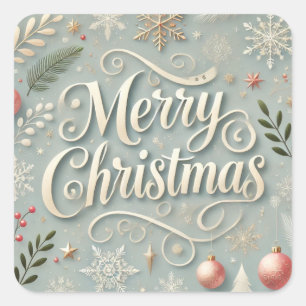 Adesivo Quadrado Merry Christmas Sticker