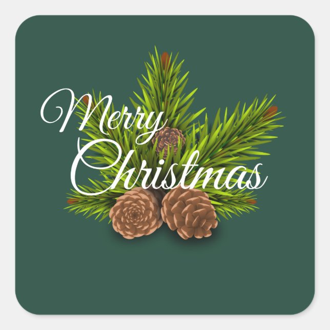 Adesivo Quadrado Merry Christmas Sticker (Frente)
