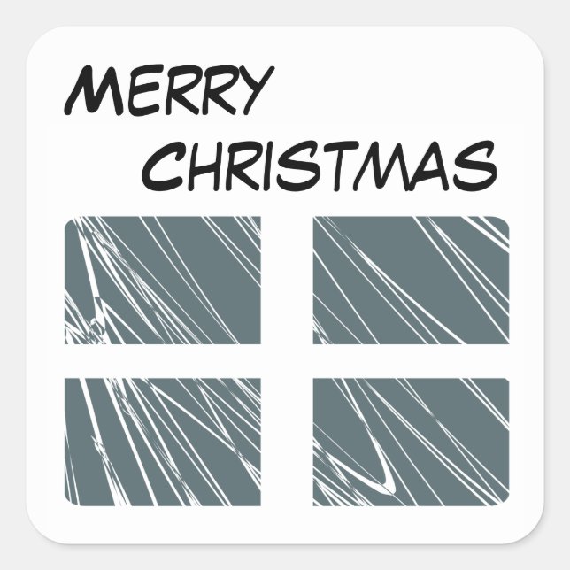 Adesivo Quadrado Merry Christmas Sticker (Frente)