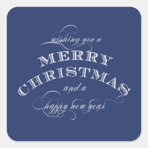 ADESIVO QUADRADO MERRY CHRISTMAS STICKER BLUE