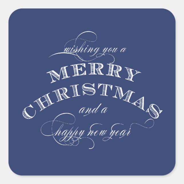 ADESIVO QUADRADO MERRY CHRISTMAS STICKER BLUE (Frente)