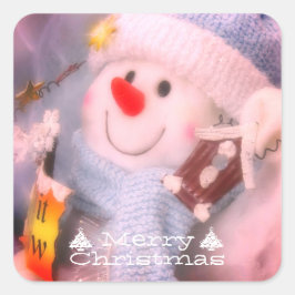 Adesivo Quadrado Merry Christmas Sticker：The Snowman（Type－2）