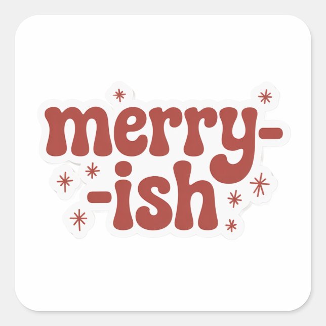 Adesivo Quadrado Merry-ish Funny Christmas Sticker (Frente)