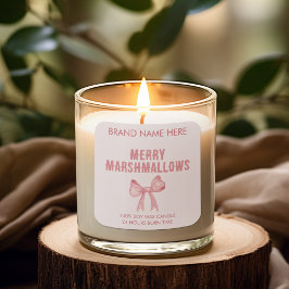 Adesivo Quadrado Merry Marshmallows | Rótulos Modernos de Velas