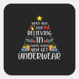 Adesivo Quadrado Merry Xmas When You Stop Believing In