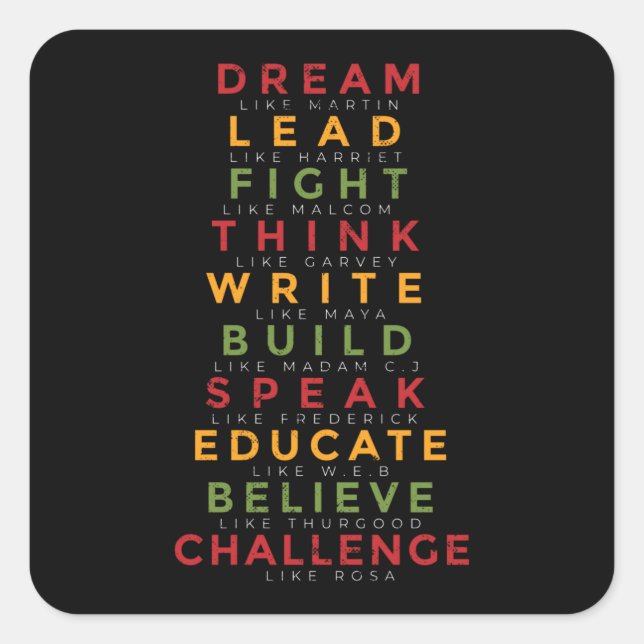 Adesivo Quadrado Mês da história negra (Frente)