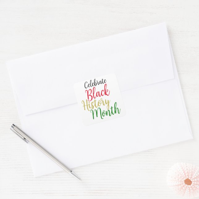 Adesivo Quadrado Mês da História Negra (Envelope)