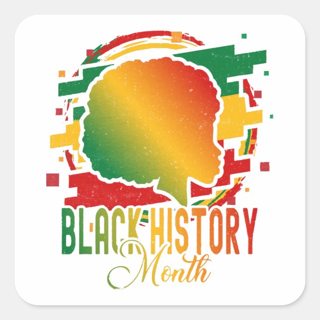 Adesivo Quadrado Mês da História Negra (Frente)