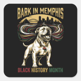 Adesivo Quadrado Mês da História Negra Arte Cultural do Bulldog Ame