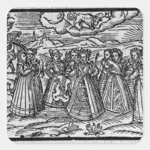 Adesivo Quadrado Mês de abril, 'do calendário de Shepheardes